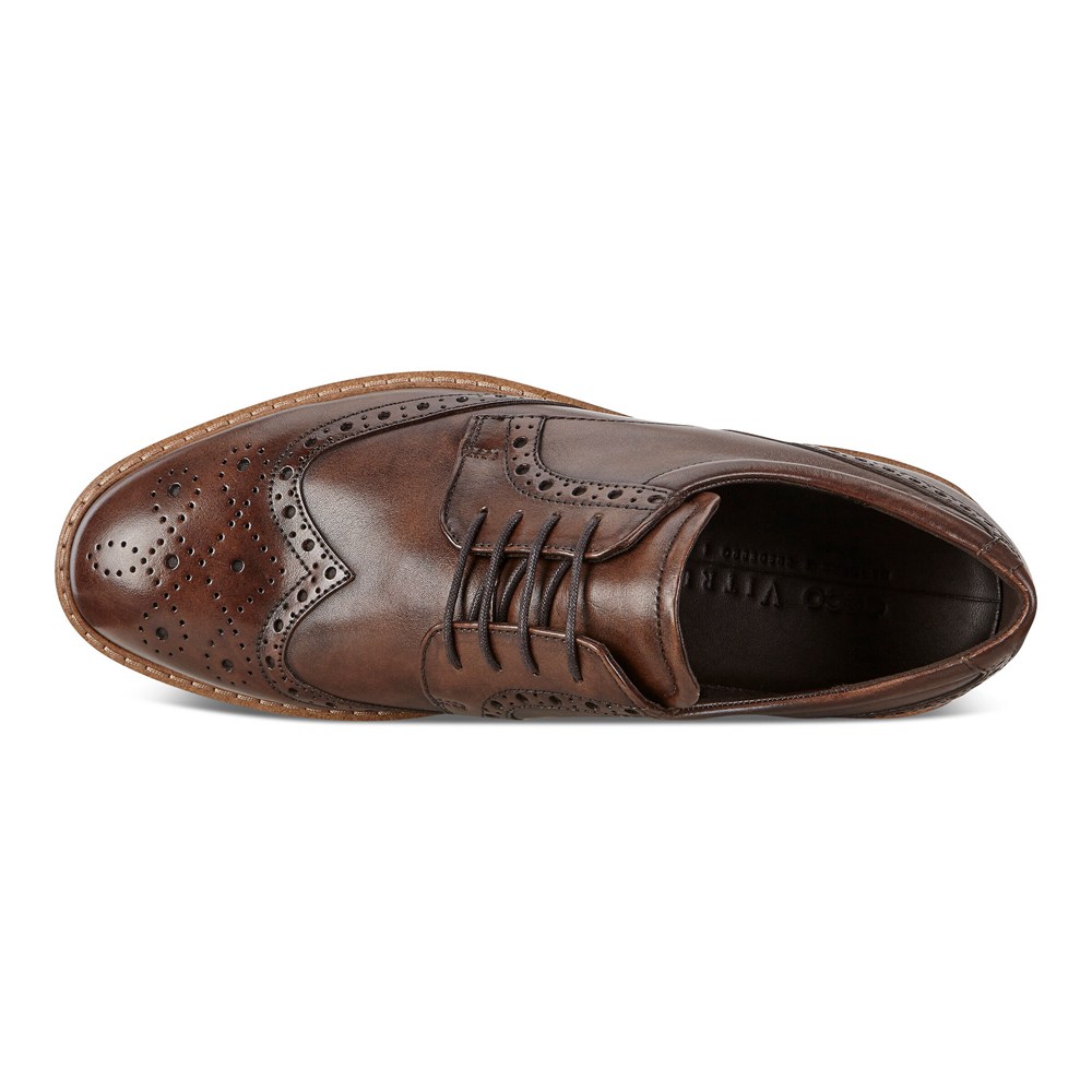 ECCO Mens Dress Shoes Brown - Vitrus I Wing Tip Tie - EVP-502417